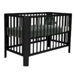 Ledikant Novi at Home® Philou (Ronde Hoek) 60x120 Zwart