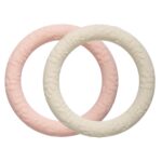 Bijtspeeltje A little Lovely Company Leaves Strawberry/Cream