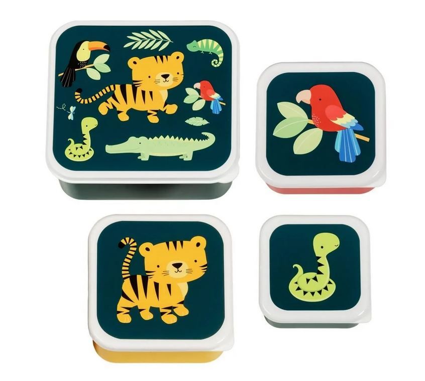 Snack Box Set A Little Lovely Company Jungle Tiger 4st. - Afbeelding 1