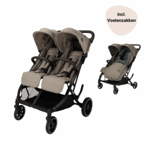 Duobuggy Novi Baby® Scott V2 Hazel Melange met Voetenzakken