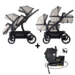Kinderwagen Novi Baby® Pacific Premium Duo Sand + Autostoel Jacky Pro 360&Base