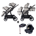 Kinderwagen Novi Baby® Pacific Premium Duo Sand + Autostoel Jewel All Black&Base
