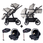 Kinderwagen Novi Baby® Pacific Premium Duo Sand + Autostoel Jewel All Black&Base 2st.
