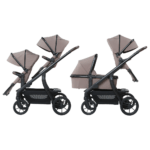 Duo Kinderwagen Titanium Baby Solid Pollux Lush Taupe met Twee Reiswiegen