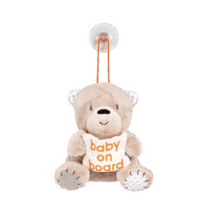 Baby On Board Knuffelbeer Titanium met Zuignap