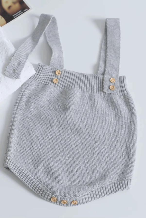 Mini Fashion™ - Schattige Gebreide Babyromper Grijze romper / 70 (6-12 maanden) | Educatief Speelgoed - Afbeelding 1