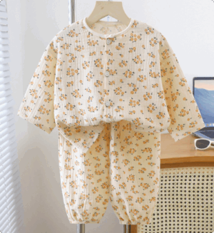 Mini Fashion™ - Luchtig Materiaal - Linnen Kleding Set Kleine bloemetjes / 120 (4-5 jaar) | Educatief Speelgoed