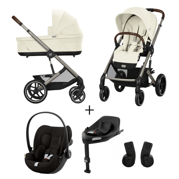 Kinderwagen Cybex Balios S Lux Seashell Beige/Light Beige + Autostoel Cloud G I-Size&Base - Afbeelding 1
