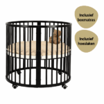 Set | Box Novi at Home® Mila Rond Black Incl. Boxmatras en Hoeslaken