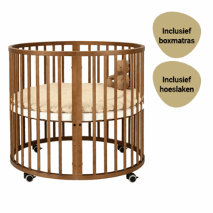 Set | Box Novi at Home® Mila Rond Walnut Incl. Boxmatras en Hoeslaken