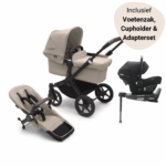 Kinderwagen Bugaboo Donkey5 Mono Ultimate - Black/Desert Taupe + Gratis Duo Extensie