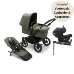 Kinderwagen Bugaboo Donkey5 Mono Ultimate - Black/Forest Green + Gratis Duo Extensie