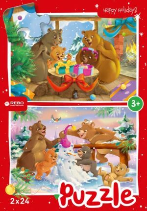 Kerst bij de Beren (2x 24) - Rebo  Legpuzzel