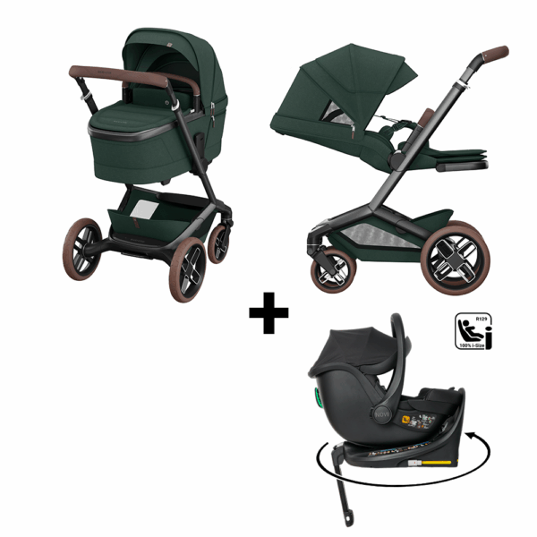 Kinderwagen Maxi-Cosi Fame V2 Twillic Green met GRATIS Autostoel Jacky Pro 360°&Base - Afbeelding 1