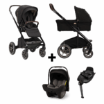 Kinderwagen Nuna MIXX Next Caviar Chocolate + Autostoel Nuna PIPA Next Caviar Chocolate&Base Nuna 360 System