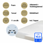 Matras Ledikant + Topper ZZZOO 60x120 Airgo Panter + GRATIS Airgosafe Hoeslaken
