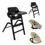 Kinderstoel Novi at Home® Curve Premium Black Met Newbornset En Schommelonderstel