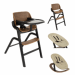 Kinderstoel Novi at Home® Curve Premium Walnut Met Newbornset En Schommelonderstel