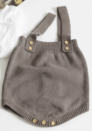 Mini Fashion™ - Schattige Gebreide Babyromper Khaki romper / 60 (0-6 maanden) | Educatief Speelgoed