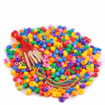 Rainbow Lacing Beads™ – Speels Rijgen – Regenboogkralen met veter 20 kralen + 4 touwen + 2 houten touwen (OPP-zakje) | Educatief Speelgoed