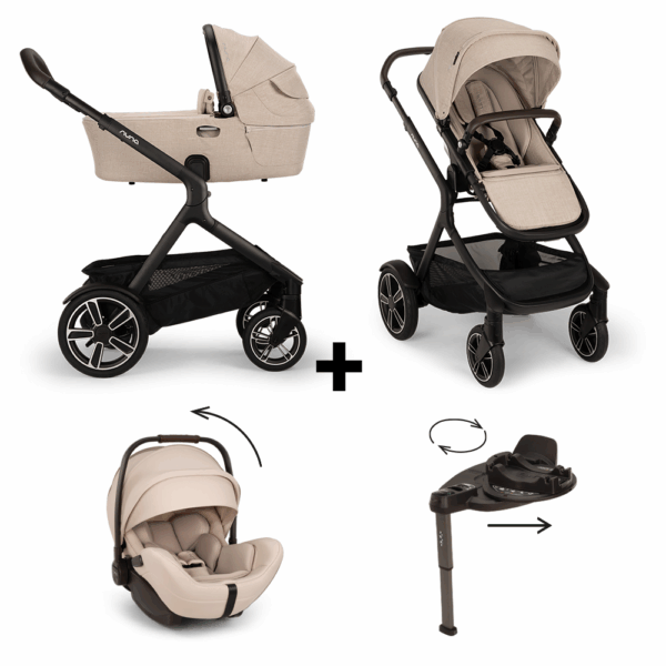 Set | Kinderwagen Demi Next Biscotti Incl. Autostoel Nuna Arra Flex V2 + Base Curv 360 - Afbeelding 1