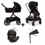 Set | Kinderwagen Demi Next Caviar Incl. Autostoel Nuna Arra Flex V2 Caviar + Base Curv 360