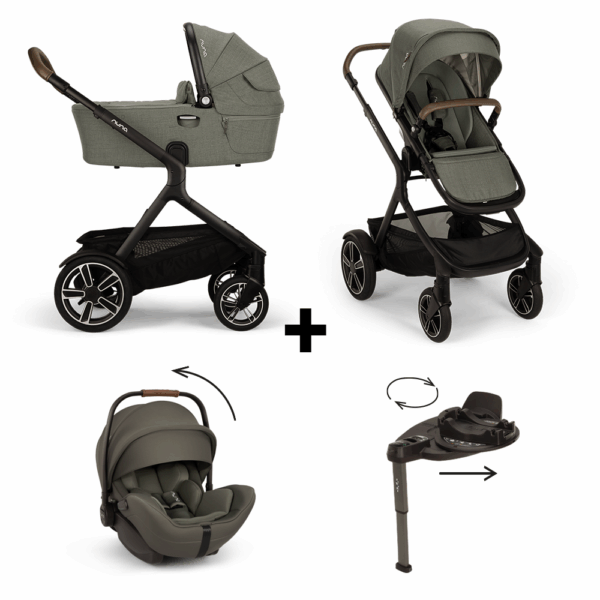 Set | Kinderwagen Demi Next Pine Incl. Autostoel Nuna Arra Flex Caviar + Base Curv 360 - Afbeelding 1