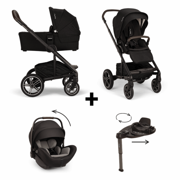 Set | Kinderwagen Nuna MIXX Next Caviar Incl. Autostoel Nuna Arra Flex V2 + Base Curv 360 - Afbeelding 1