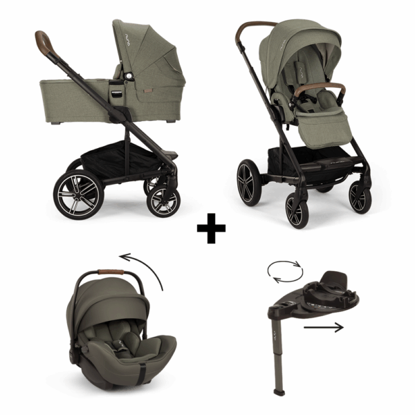 Set | Kinderwagen Nuna MIXX Next Pine Incl. Autostoel Nuna Arra Flex + Base Curv 360 - Afbeelding 1