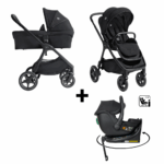 Kinderwagen Joie Signature Finiti Eclipse met Autostoel Jacky Pro 360° All Black&Base