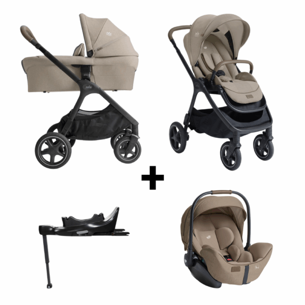 Kinderwagen Joie Signature Finiti Sandstone met Autostoel i-Level I-Size Eclipse&Base - Afbeelding 1