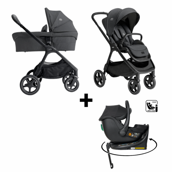 Kinderwagen Joie Signature Finiti Ebony met Autostoel Jacky Pro 360° All Black&Base - Afbeelding 1