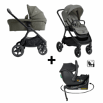 Kinderwagen Joie Signature Finiti Evergreen met Autostoel Jacky Pro 360° All Black&Base