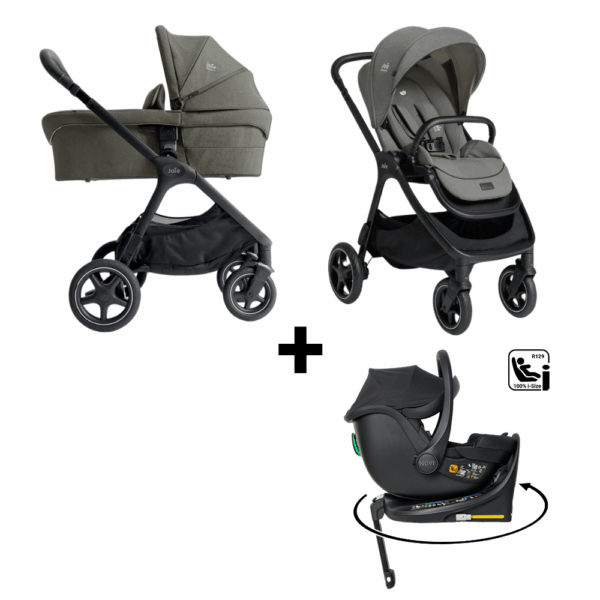 Kinderwagen Joie Signature Finiti Evergreen met Autostoel Jacky Pro 360° All Black&Base - Afbeelding 1