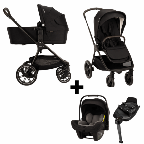 Kinderwagen Nuna TRIV lx Caviar + Autostoel Nuna PIPA Next + Base Nuna 360 System - Afbeelding 1