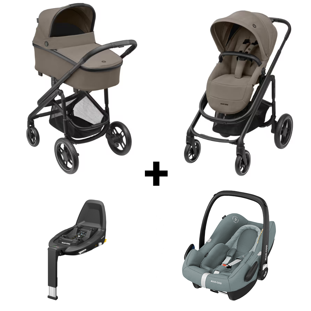 Kinderwagen Maxi-Cosi Plaza Plus Luxe Twillic Truffle met Autostoel Maxi-Cosi Rock Essential Grey I-Size en Base Kinderwagen Maxi-Cosi Plaza Plus Luxe Twillic Truffle met Autostoel Maxi-Cosi Rock Essential Grey I-Size en Base - Afbeelding 1