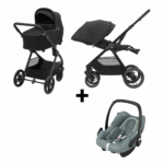 Kinderwagen Maxi-Cosi Oxford Plus Twillic Black + Autostoel Maxi-Cosi Rock Essential Grey I-Size
