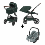 Kinderwagen Maxi-Cosi Oxford Plus Twillic Green + Autostoel Maxi-Cosi Rock Essential Grey I-Size