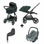 Kinderwagen Maxi-Cosi Oxford Plus Twillic Green + Autostoel Maxi-Cosi Rock Essential Grey I-Size&Base