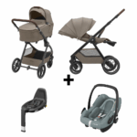 Kinderwagen Maxi-Cosi Oxford Plus Twillic Truffle + Autostoel Maxi-Cosi Rock Essential Grey I-Size&Base