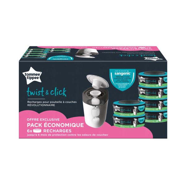 Navulling voor Luieremmer Tommee Tippie Twist&Click Eco 6-pack - Afbeelding 1