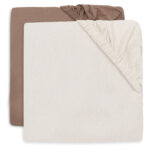 Hoeslaken Wieg Jollein 40/50x80/90 Jersey Milky Coffee/Ivory 2st