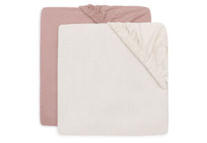 Hoeslaken Junior Jollein 70x140 Jersey Wild Rose/Ivory 2st