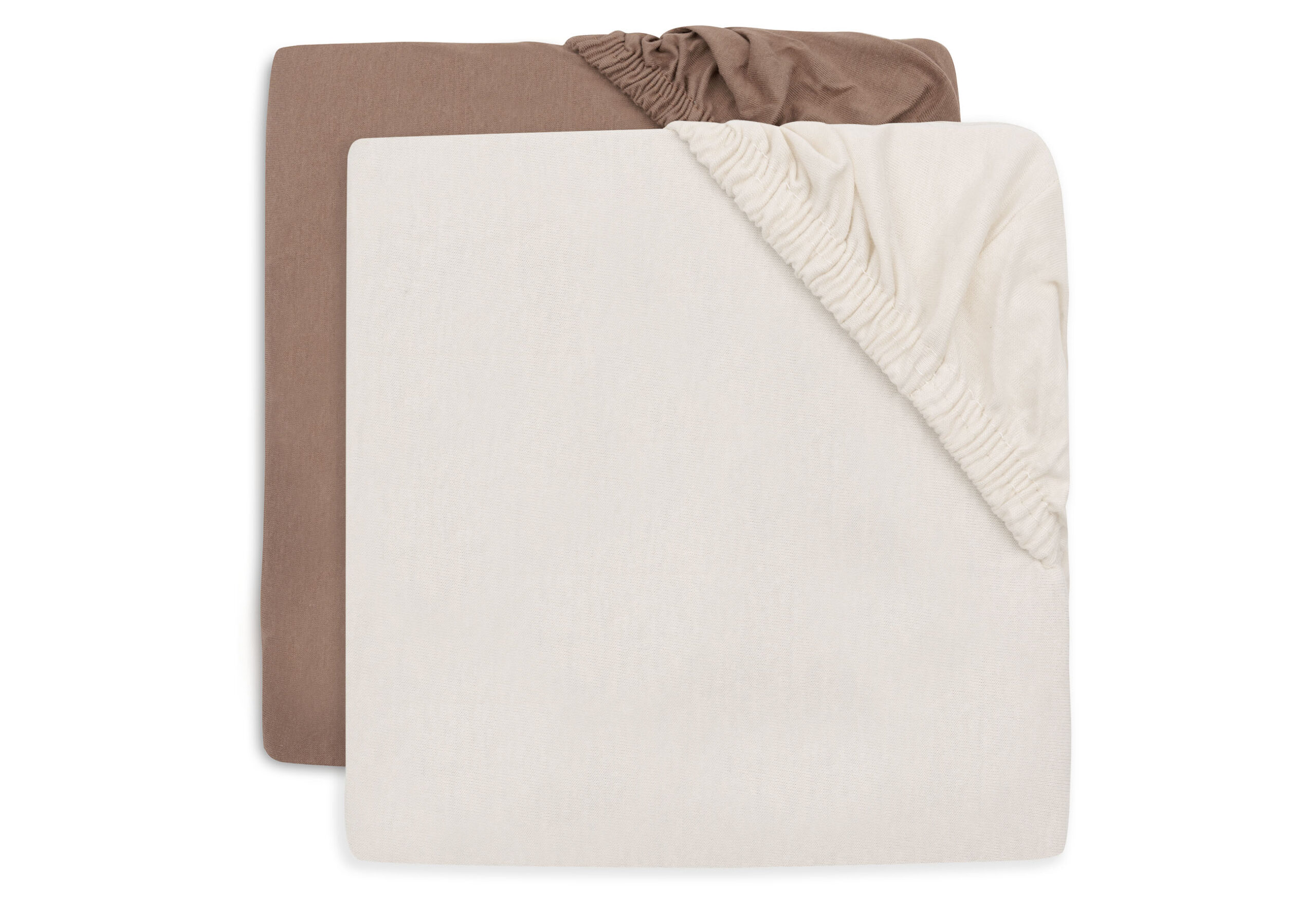 Hoeslaken Junior Jollein 70x140 Jersey Milky Coffee/Ivory 2st Hoeslaken Junior Jollein 70x140 Jersey Milky Coffee/Ivory 2st - Afbeelding 1
