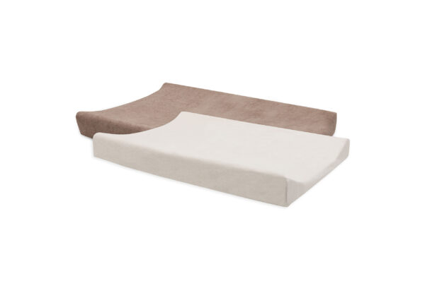Aankleedkussenhoes Jollein Badstof Milky Coffee/Ivory 2st - Afbeelding 1