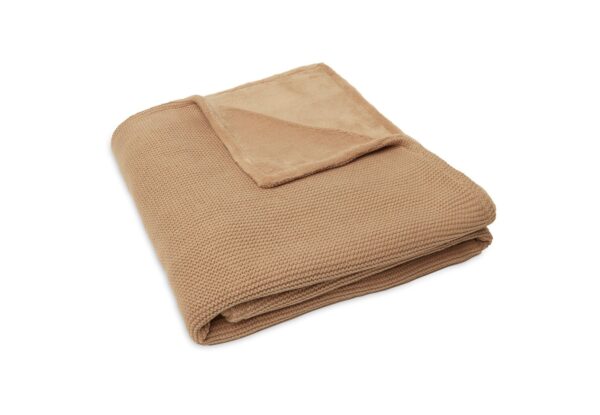Deken Ledikant Jollein 100x150 Basic Knit Biscuit/Fleece - Afbeelding 1