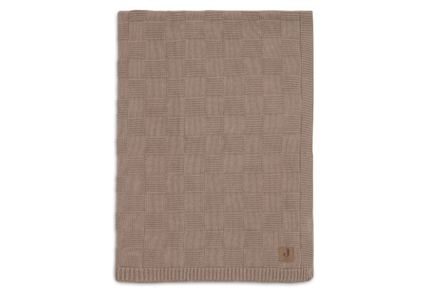 Deken Wieg Jollein GOTS 75x100 Box Knit Milky Coffee - Afbeelding 1