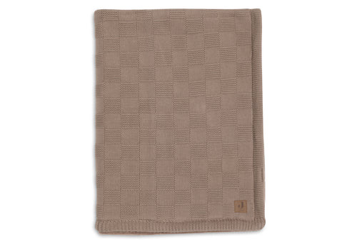 Deken Ledikant Jollein 100x150 Box Knit Milky Coffee/Velvet - Afbeelding 1