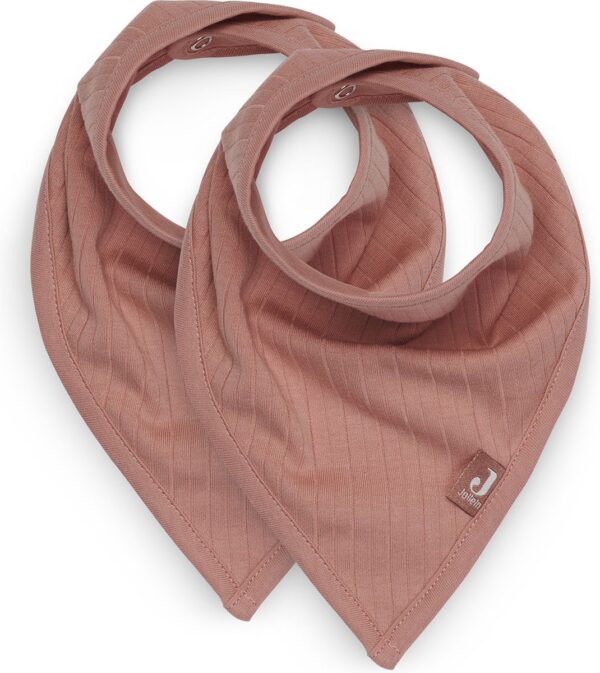 Slabber Bandana Jollein Basic Stripe Rosewood 2st - Afbeelding 1