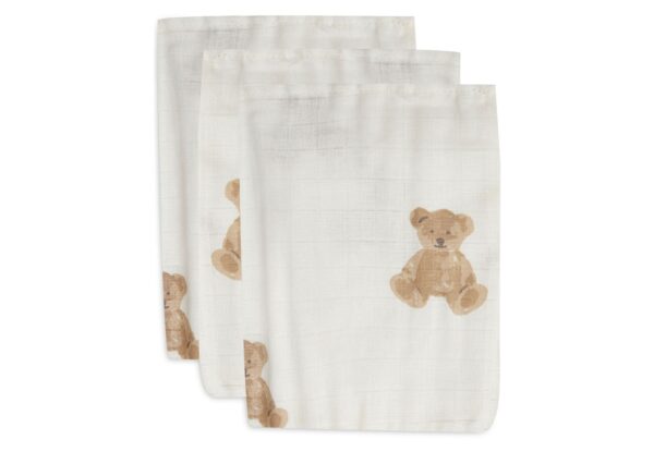 Washandjes Jollein Hydrofiel Tedde Bear 3-pack - Afbeelding 1